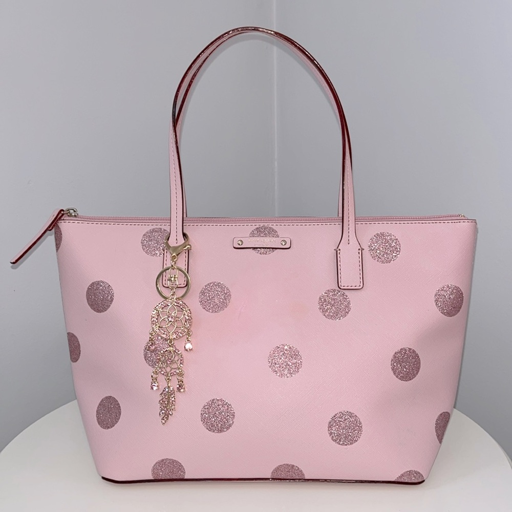 Kate Spade Pink Polka Dot Med Tote - Picture 2 of 15
